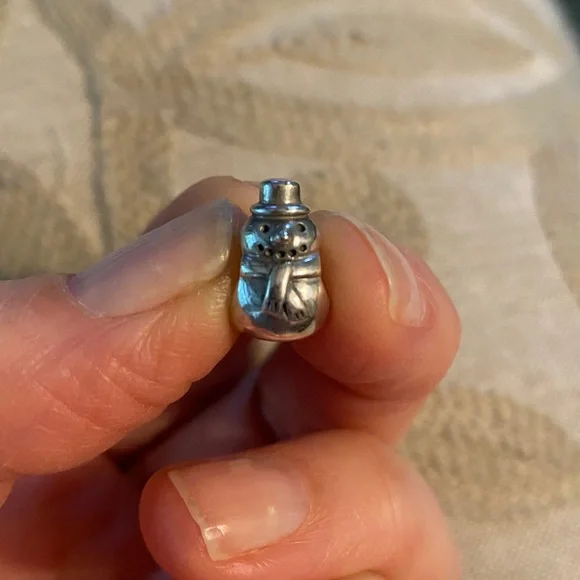Pandora Sterling Silver Snowman Charm - Picture 1 of 4